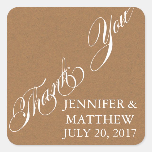 SCRIPT WEDDING THANK YOU LABELS (Front)