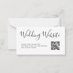 Script Wedding Website Details QR Code Enclosure Card