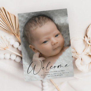 Script Welcome Baby Photo Birth Announcement