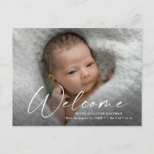 Script Welcome Baby Photo Birth Thank You Postcard