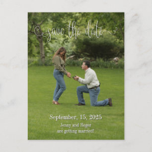 Script White Font Save the Date Announcement Postcard
