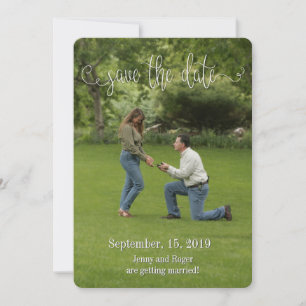 Script White Font Save the Date Invitation