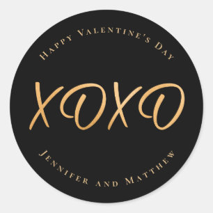 Script XOXO Happy Valentine's Day Holiday Classic Round Sticker