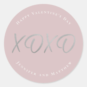 Script XOXO Happy Valentine's Day Holiday Classic Round Sticker