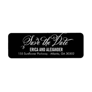 Scripted Beauty Save The Date Label Editable Colou