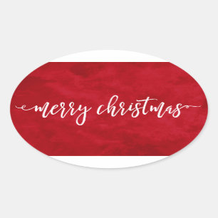 Scripted Christmas Oval Sticker