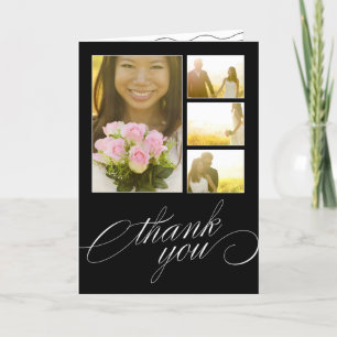 SCRIPTED COLLAGE WEDDING THANK YOU CARD