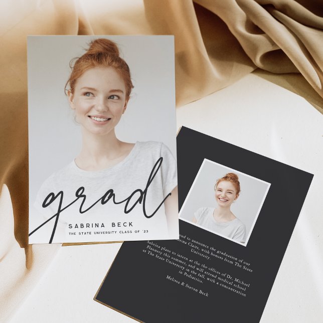 Scripted Grad | Photo Graduation Announcement (Creator Uploaded)