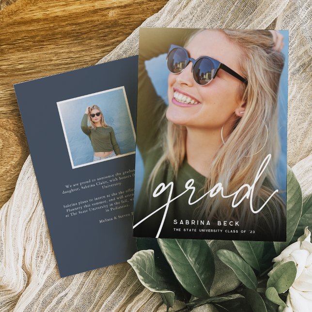 Scripted Grad | Photo Graduation Announcement (Creator Uploaded)
