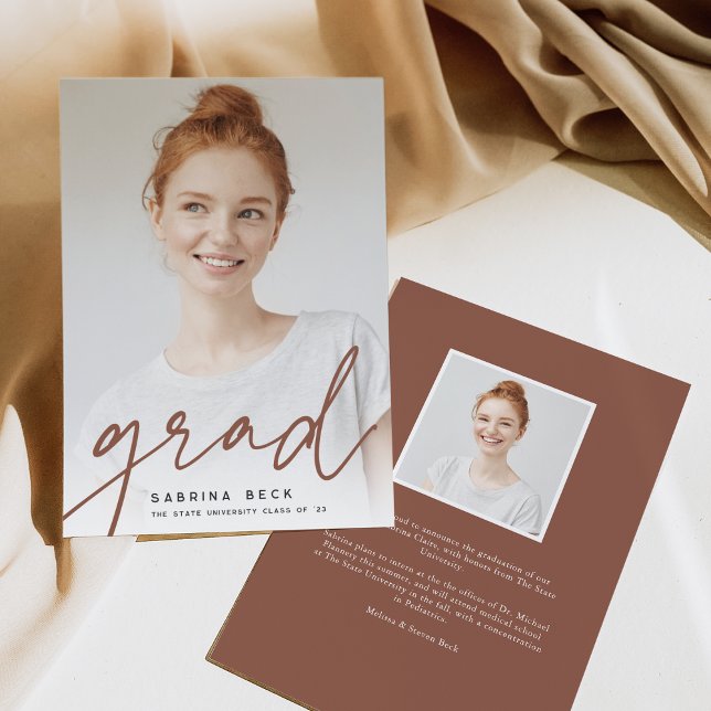 Scripted Grad | Photo Graduation Announcement (Creator Uploaded)