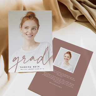 Scripted Grad Photo Graduation Announcement