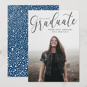 Scripted Graduate Full Photo Graduation Announceme Announcement