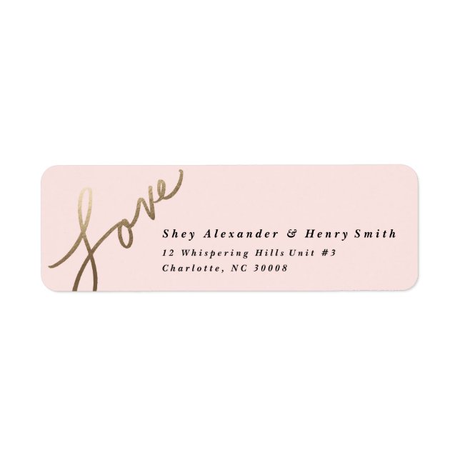 Scripted Love Faux Foil Return address label (Front)