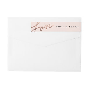 Scripted love wrap around return address label