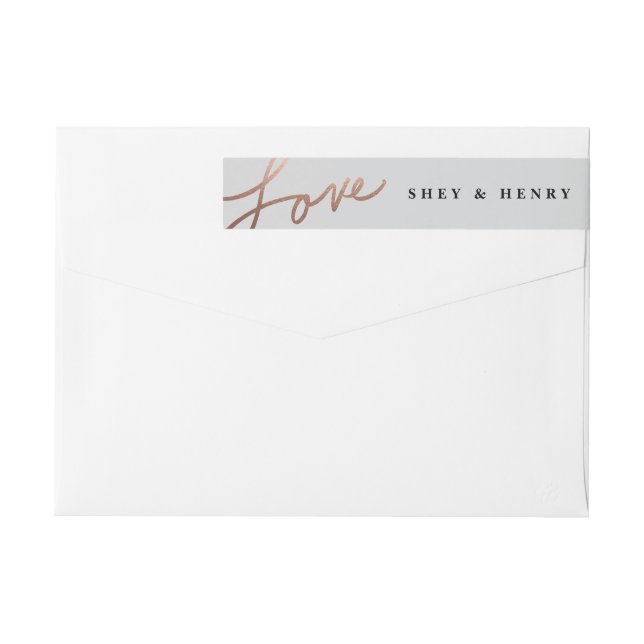 Scripted love wrap around return address label (Back)