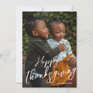 Scripted Photo Happy Thanksgiving Holiday Card