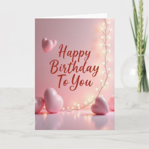 Scripted Pink Birthday Card