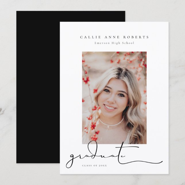 Scripted Snapshot Graduation Photo Announcement (Front/Back)