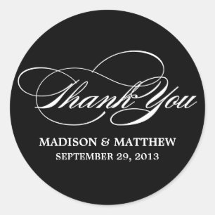 SCRIPTED WEDDING THANK YOU FAVOR LABEL