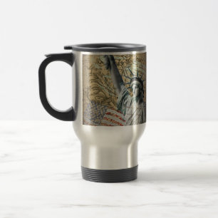 Scripts Patriotic New York statue of liberty Travel Mug