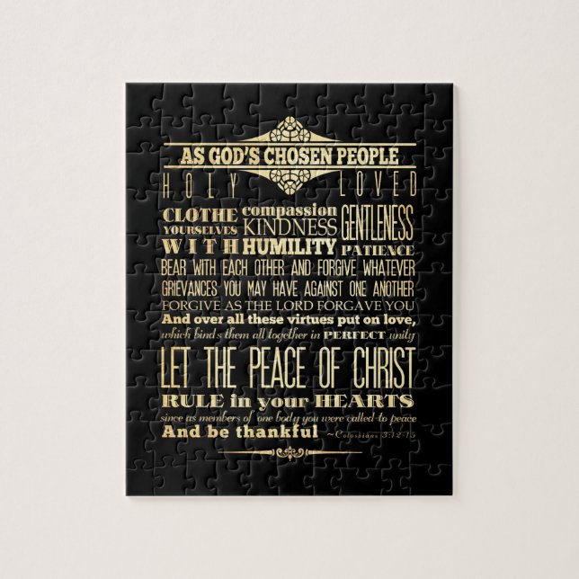 Scriptural Bible Verse - Colossians 3:12-13 Jigsaw Puzzle (Vertical)