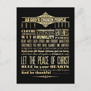 Scriptural Bible Verse - Colossians 3:12-13 Postcard