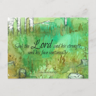 Scripture 1 Chronicles 16:11 Bible Verse Forest    Postcard