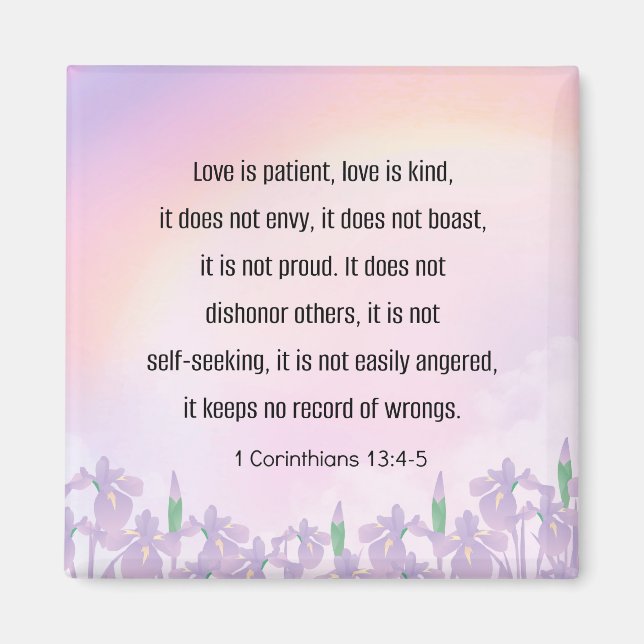 Scripture, 1 Corinthians 13 4-5, Magnet (Front)