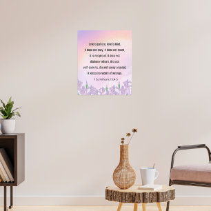 Scripture, 1 Corinthians 13 4-5, Throw Pillow Poster
