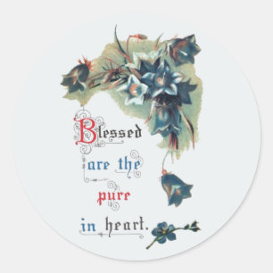 Scripture And Blue Bells Classic Round Sticker