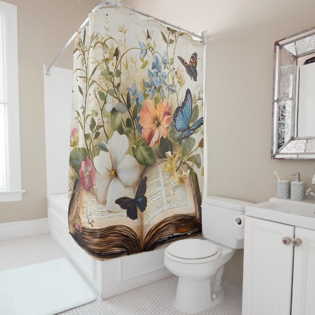 Scripture and Wings - A Divine Garden in Bloom Shower Curtain (In Situ)