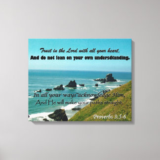 Scripture Art from Proverbs 3:5-6 Large Canvas Print