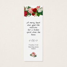 Scripture Bible Quotation Floral Rosy Bookmark
