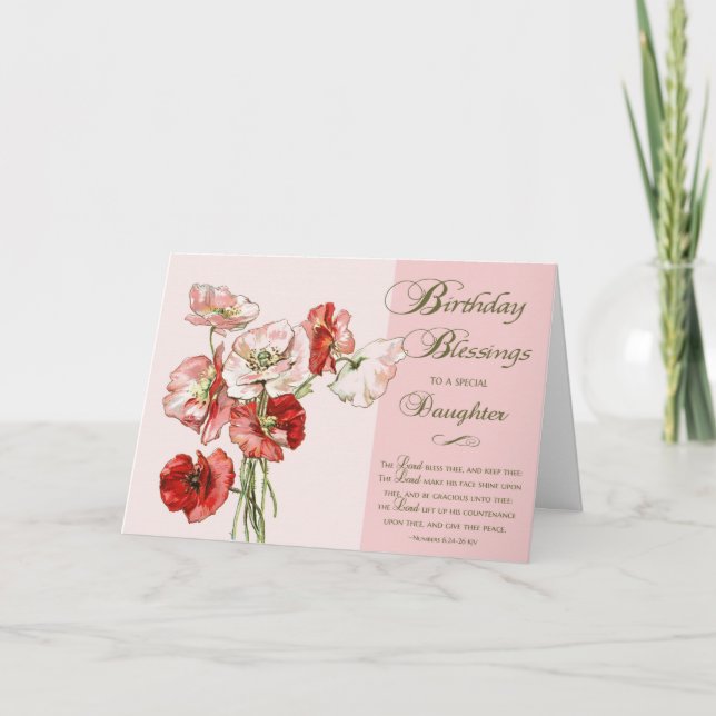 Scripture Birthday Blessings to a Special Daughter Card (Front)