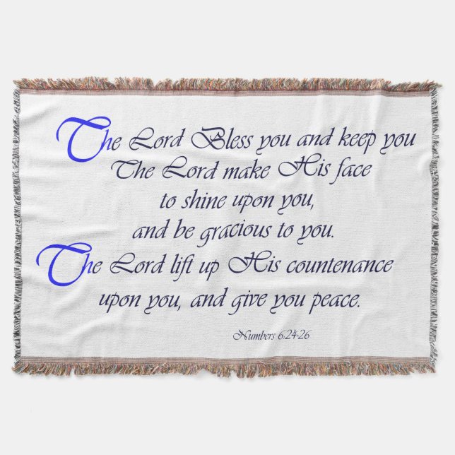 Scripture Blessing Throw Blanket (Front)