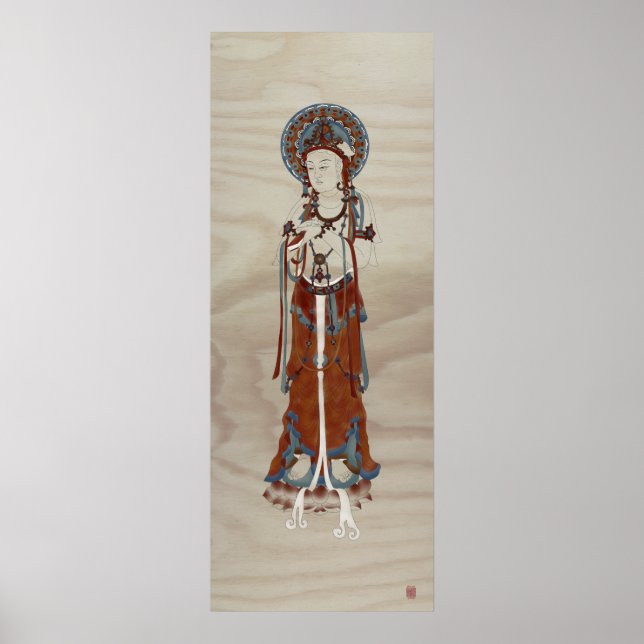 Scripture Buddha Doug Fir Background Art Print (Front)