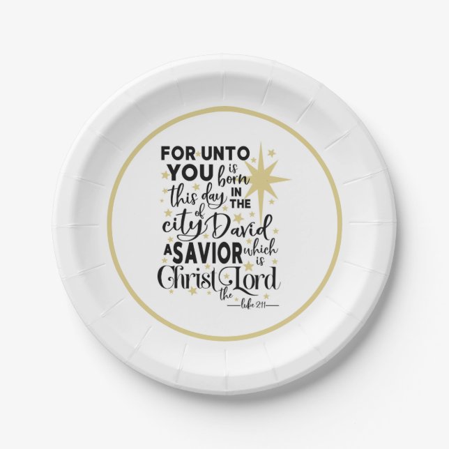 Scripture Christmas Birth of Christ Paper Plate (Front)