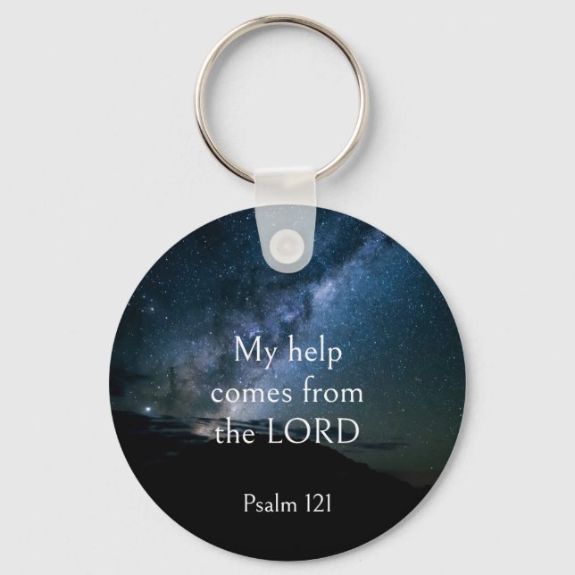 Scripture Comfort My Help Comes From the Lord Key Ring (Front)