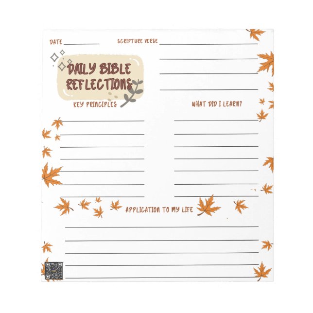 Scripture Daily Reflection Notepad White (Front)