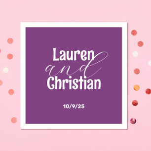 Scripture Dark Purple Wedding Napkin