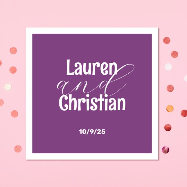 Scripture  Dark Purple Wedding  Napkin (Creator Uploaded)