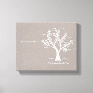 Scripture Family Tree  Canvas Print, Warm Grey