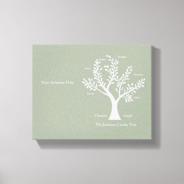 Scripture Family Tree  Canvas Print, Warm Grey (Front)