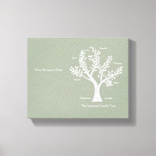 Scripture Family Tree  Canvas Print, Warm Grey Print