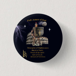Scripture Full Armour of GOD 3 Cm Round Badge