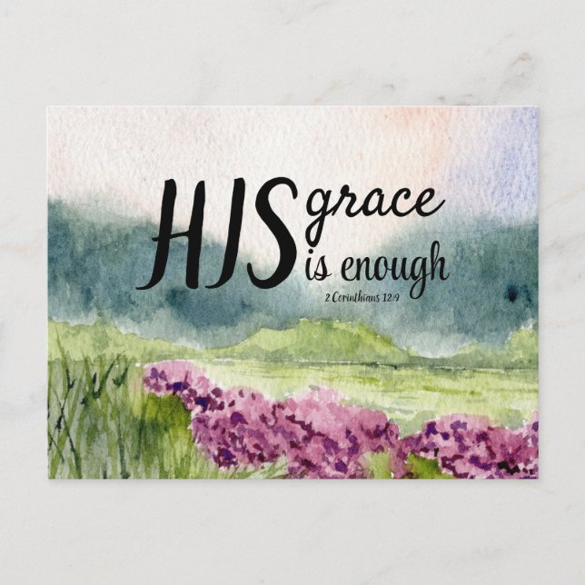 Scripture Greeting Post Card His Grace (Front)