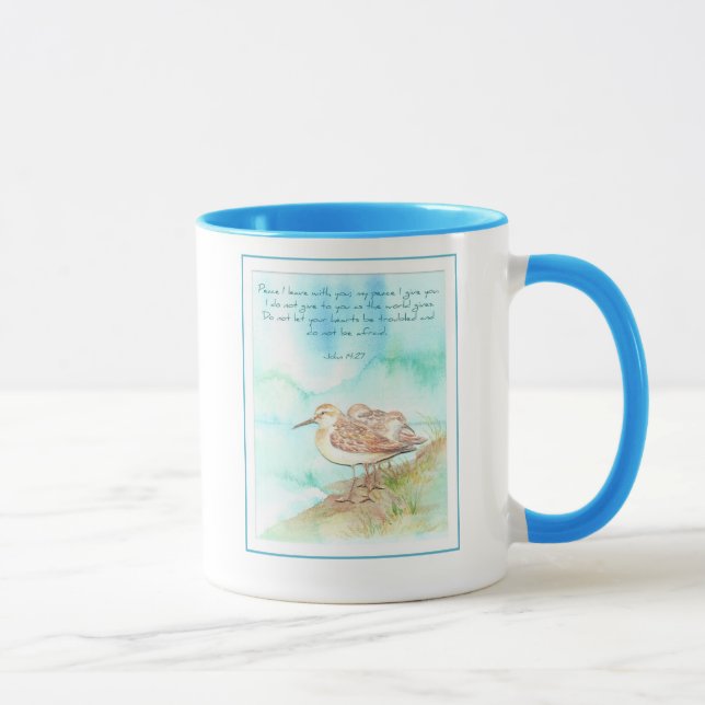 Scripture, Inspiration, John 14:27, Beach Bird Mug (Right)