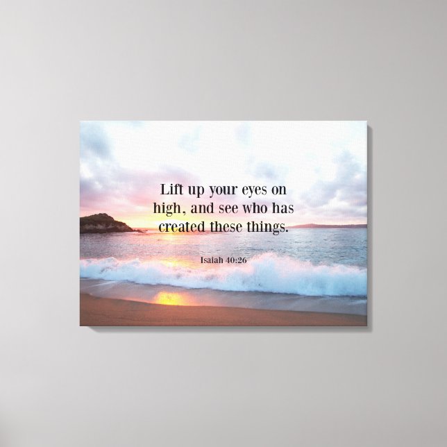 Scripture, Isaiah 40:26 Canvas Print (Front)