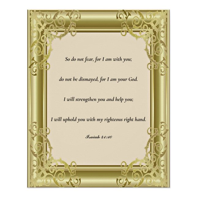 Scripture, Isaiah 41:10 Poster (Front)