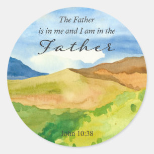Scripture John 10 Bible Verse Desert Landscape Classic Round Sticker